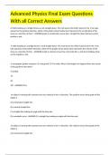  Advanced Physics Final Exam Questions With all Correct Answers