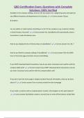 QBO Certification Exam&semi; Questions with Complete  Solutions 100&percnt; Verified  