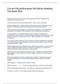 Current Psychotherapies 11th Edition Wedding Test Bank 2024