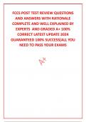 FCCS POST TEST REVIEW QUESTIONS AND ANSWERS WITH RATIONALE   COMPLETE AND WELL EXPLAINED BY EXPERTS  AND GRADED A&plus; 100&percnt; CORRECT LATEST UPDATE 2024 GUARANTEED 100&percnt; SUCCESS&lbrack;ALL YOU NEED TO PASS YOUR EXAMS