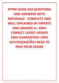 RTPM EXAM-264 QUESTIONS AND ANSWERS WITH RATIONALE   COMPLETE AND WELL EXPLAINED BY EXPERTS  AND GRADED A&plus; 100&percnt; CORRECT LATEST UPDATE 2024 GUARANTEED 100&percnt; SUCCESS&lbrack;ALL YOU NEED TO PASS YOUR EXAMS