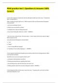 PMH practice test 1 Questions & Answers 100&percnt; Corect&excl;&excl;