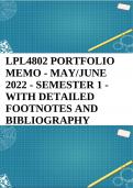 LPL4802 PORTFOLIO MEMO - MAY&sol;JUNE 2022 - SEMESTER 1 - WITH DETAILED FOOTNOTES AND BIBLIOGRAPHY