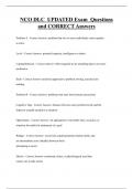 NCO DLC UPDATED Exam Questions  and CORRECT Answers