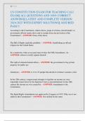 US CONSTITUTION EXAM FOR TEACHING CALI  EXAM&vert;&vert; ALL QUESTIONS AND 100&percnt; CORRECT  ANSWERS&vert;&vert; LATEST AND COMPLETE VERSION  2024-2025 WITH EXPERT SOLUTIONS&vert;&vert; ASSURED  PASS&excl;&excl;&excl;