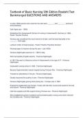 Textbook of Basic Nursing 12th Edition Rosdahl Test Bankmerged QUESTIONS AND ANSWERS
