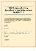 ACT Science Review Questions &plus; correct answers CORRECT&excl;&excl;&excl;