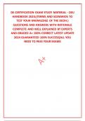 DE CERTIFICATION EXAM STUDY MATERIAL - DEU HANDBOOK 2023&semi;&lpar;TERMS AND SCENARIOS TO TEST YOUR KNOWLEDGE OF THE DEOH&period;&rpar; QUESTIONS AND ANSWERS WITH RATIONALE   COMPLETE AND WELL EXPLAINED BY EXPERTS  AND GRADED A&plus; 100&percnt; CORRECT LATEST UPDATE 2024 GUARANTEED 100&percnt;