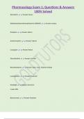 Pharmacology Exam 1&semi; Questions & Answers 100&percnt; Solved  