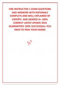 FIRE INSTRUCTOR 1 EXAM QUESTIONS AND ANSWERS WITH RATIONALE   COMPLETE AND WELL EXPLAINED BY EXPERTS  AND GRADED A&plus; 100&percnt; CORRECT LATEST UPDATE 2024 GUARANTEED 100&percnt; SUCCESS&lbrack;ALL YOU NEED TO PASS YOUR EXAMS