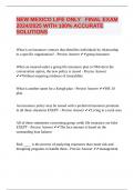NEW MEXICO LIFE ONLY   FINAL EXAM 2024&sol;2025 WITH 100&percnt; ACCURATE SOLUTIONS