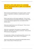 NEVADA LIFE AND HEALTH LICENSE EXAM 2024&sol;2025 WITH 100&percnt; ACCURATE SOLUTIONS