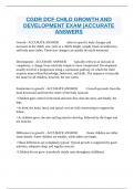 CGDR DCF CHILD GROWTH AND DEVELOPMENT EXAM &vert;ACCURATE ANSWERS