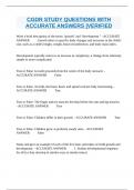 CGDR STUDY QUESTIONS WITH ACCURATE ANSWERS &vert;VERIFIED