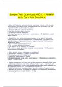   Sample Test Questions ANCC &ndash; PMHNP  With Complete Solutions&period;
