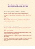 Hesi pharmacology exam &sol; latest hesi pharmacology final exam 2024-2025