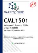 CML1501 Assignment 2 &lpar;DETAILED ANSWERS&rpar; Semester 2 2024 - DISTINCTION GUARANTEED