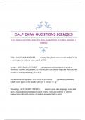 CALP EXAM QUESTIONS 2024&sol;2025 WITH GUARANTEED ACCURATE ANSWERS &vert;VERIFIED