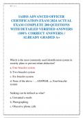 IAHSS ADVANCED OFFICER CERTIFICATION EXAM 2024 ACTUAL EXAM COMPLETE 200 QUESTIONS WITH DETAILED VERIFIED ANSWERS &lpar;100&percnt; CORRECT ANSWERS&rpar; &sol; ALREADY GRADED A&plus;