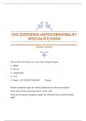 CHS &lbrack;CERTIFIED HISTOCOMPATIBILITY SPECIALIST&rsqb; EXAM &vert;ACCURATE ANSWERS &vert;VERIFIED &vert;UPDATED