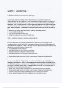 Exam 4- Leadership Questions & 100&percnt; Verified Correct Answers with complete solutions &lpar;Latest update 2024 2025