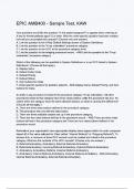 EPIC AMB400 - Sample Test&comma; KAW&period; Questions & 100&percnt; Verified Correct Answers with complete solutions &lpar;Latest update 2024 2025