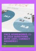FNCE HOMEWORKS &lpar;1-4&rpar; 2024 QUESTIONS WITH 100&percnt; CORRECT ANSWERS&excl;&excl;