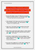 2023 ALTIMA CERTIFICATION Exam Questions with Correct Verified Solutions 100&percnt; Guaranteed Pass