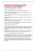 WGU BioChem OA Review With complete solution 2024&sol;25