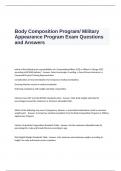 Body Composition Program&sol; Military Appearance Program Exam Questions and Answers