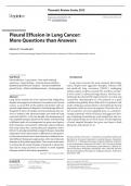 Pleural Effusion in Lung Cancer&colon; More Questions than Answers 