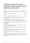  Test Bank for Payroll Accounting&colon; Employee Earnings and Deductions 9th Edition by Jeanette Landin