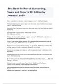  Test Bank for Payroll Accounting&comma; Taxes&comma; and Reports 9th Edition by Jeanette Landin