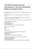  Test Bank for Paycom Payroll Accounting Ch 1 KC&comma; SG&comma; and book 9th Edition by Jeanette Landin