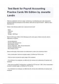  Test Bank for Payroll Accounting Practice Cards 9th Edition by Jeanette Landin