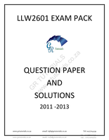 LLW2601- Exam Pack 2011-2013 Past Papers with Solutions