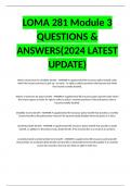 LOMA 281 Module 3 QUESTIONS & ANSWERS&lpar;2024 LATEST UPDATE&rpar;