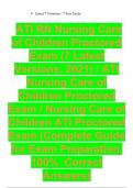 ATI RN Nursing Care of Children Proctored Exam Complete Guide for Exam Preparation 100&percnt; Correct Answers