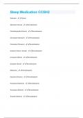 Sleep Medication CCSH2 Questions and answers