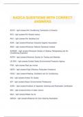 NADCA QUESTIONS WITH CORRECT ANSWERS
