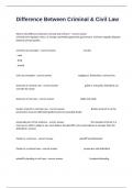 Difference Between Criminal & Civil Law Assessment Exam Questions And Correct Answers&period;