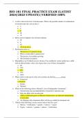 BIO 181 FINAL PRACTICE EXAM &lpar;LATEST  2024&sol;2025 UPDATE&rpar; &vert;VERIFIED 100&percnt; 