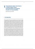 Transnational Labour Governance  in Global Supply Chains&colon; Asking Questions and Seeking  Answers on Accountability