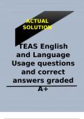 TEAS ENGLISH AND LANGUAGE USAGE QUESTIONS AND CORRECT ANSWERS GRADED A&plus;