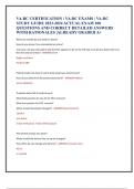 VA-BC CERTIFICATION &sol; VA-BC EXAMS &sol; VA-BC  STUDY GUIDE 2023-2024 ACTUAL EXAM 100  QUESTIONS AND CORRECT DETAILED ANSWERS  WITH RATIONALES &vert;ALREADY GRADED A&plus;