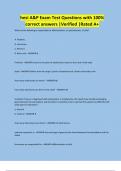 hesi A&P Exam Test Questions with 100&percnt; correct answers &vert;Verified &vert;Rated A&plus;