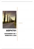 AGP4701 ASSIGNMENT  1 SEMESTER 2 ANSWERS 2024