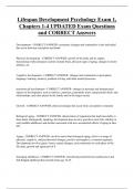 Lifespan Development Psychology Exam 1&comma;  Chapters 1-4 UPDATED Exam Questions  and CORRECT Answers