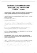 Psychology&colon; Lifespan Development UPDATED Exam Questions and  CORRECT Answers