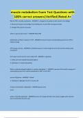 muscle metabolism Exam Test Questions with 100&percnt; correct answers&vert;Verified&vert;Rated A&plus;